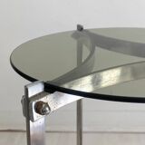 Chrome and glass side table vintage 1970s