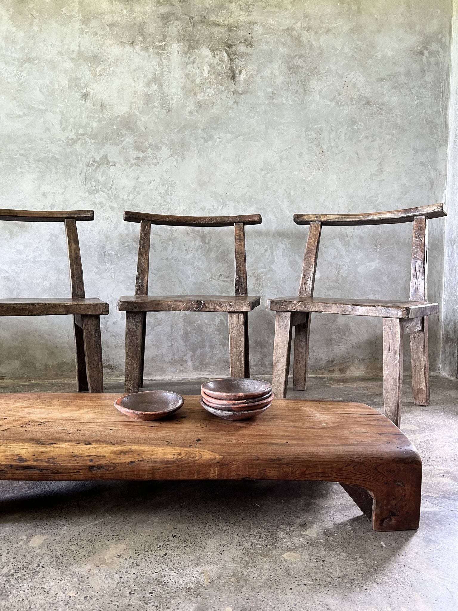 Large old teak chair or armchair H84 L60