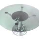 Postmodern chromed metal dining table with a round tempered glass top, italy