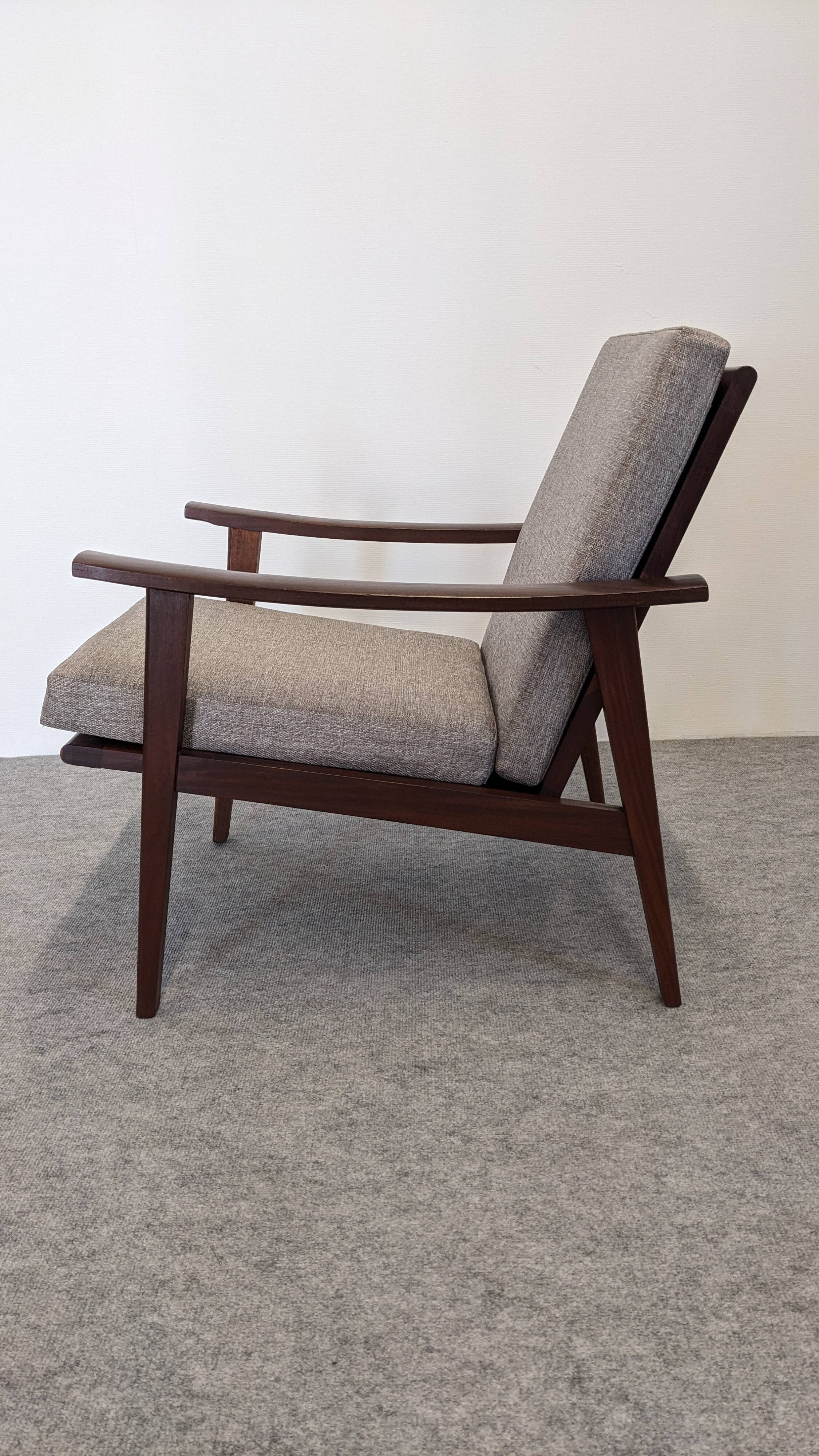 Scandinavian style armchair in teak, Eastern Europe around 1950.
