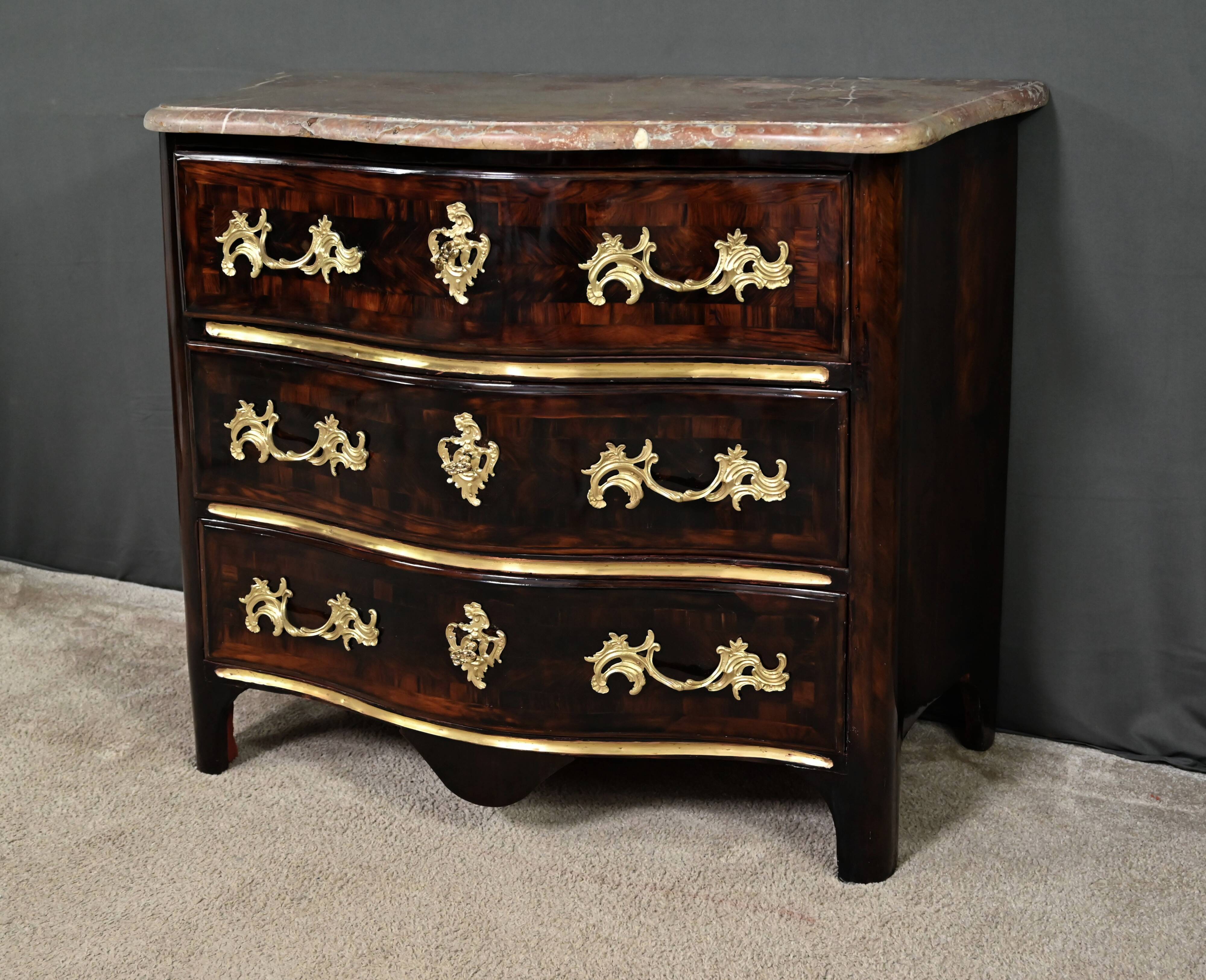 Rosewood Marquetry Chest of Drawers, Louis XIV Period – Early 18th Century