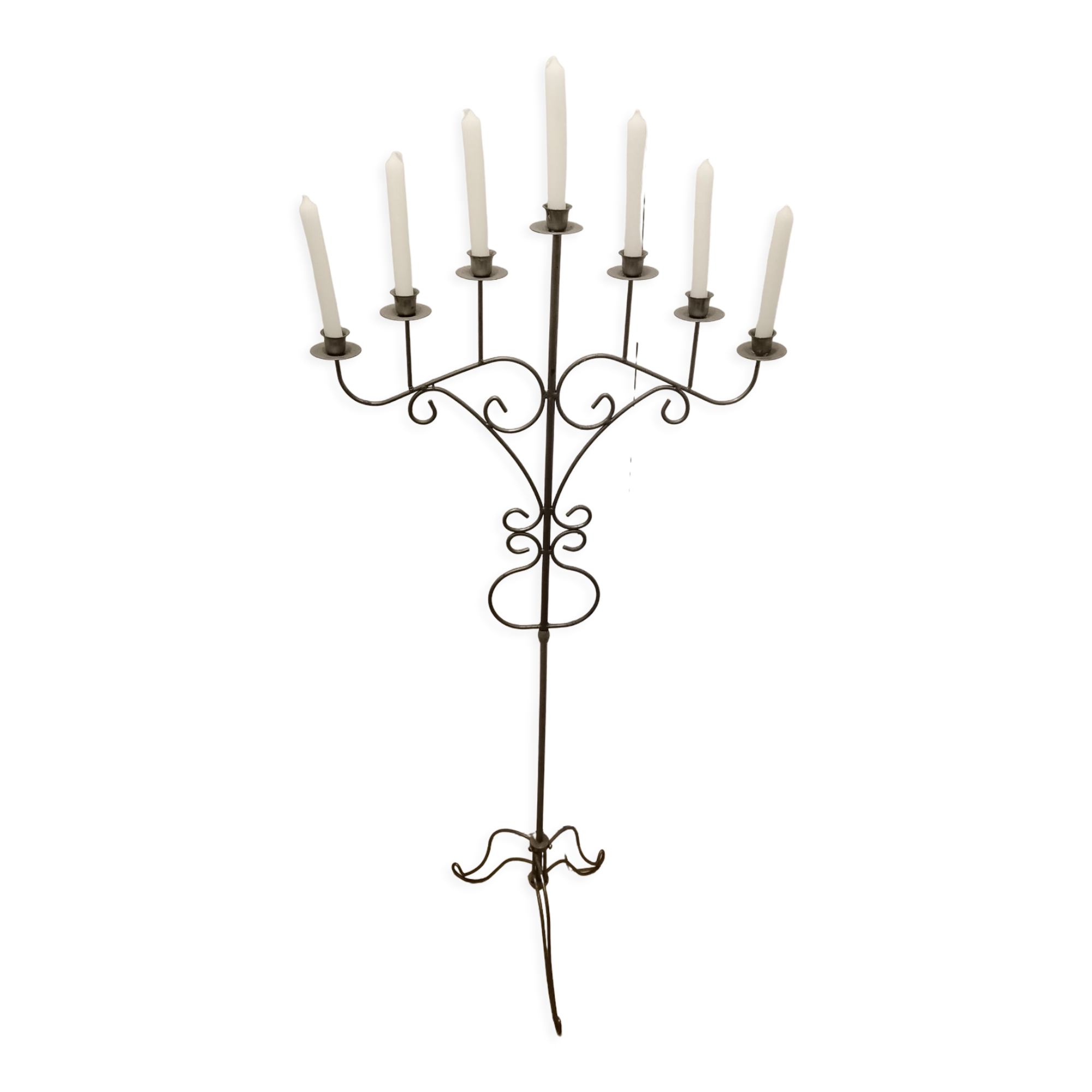 Forged iron candelabrum