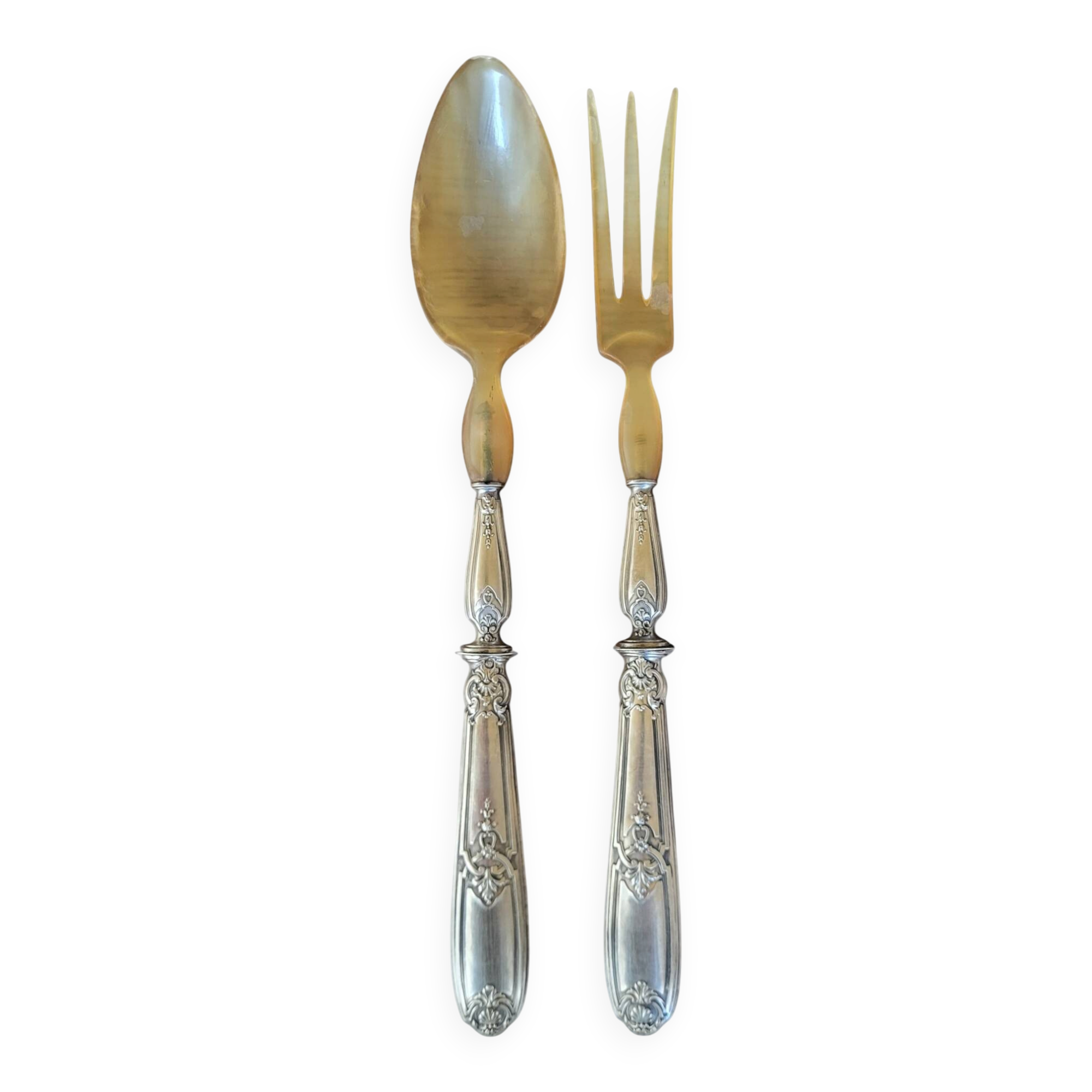 Silver-plated salad servers