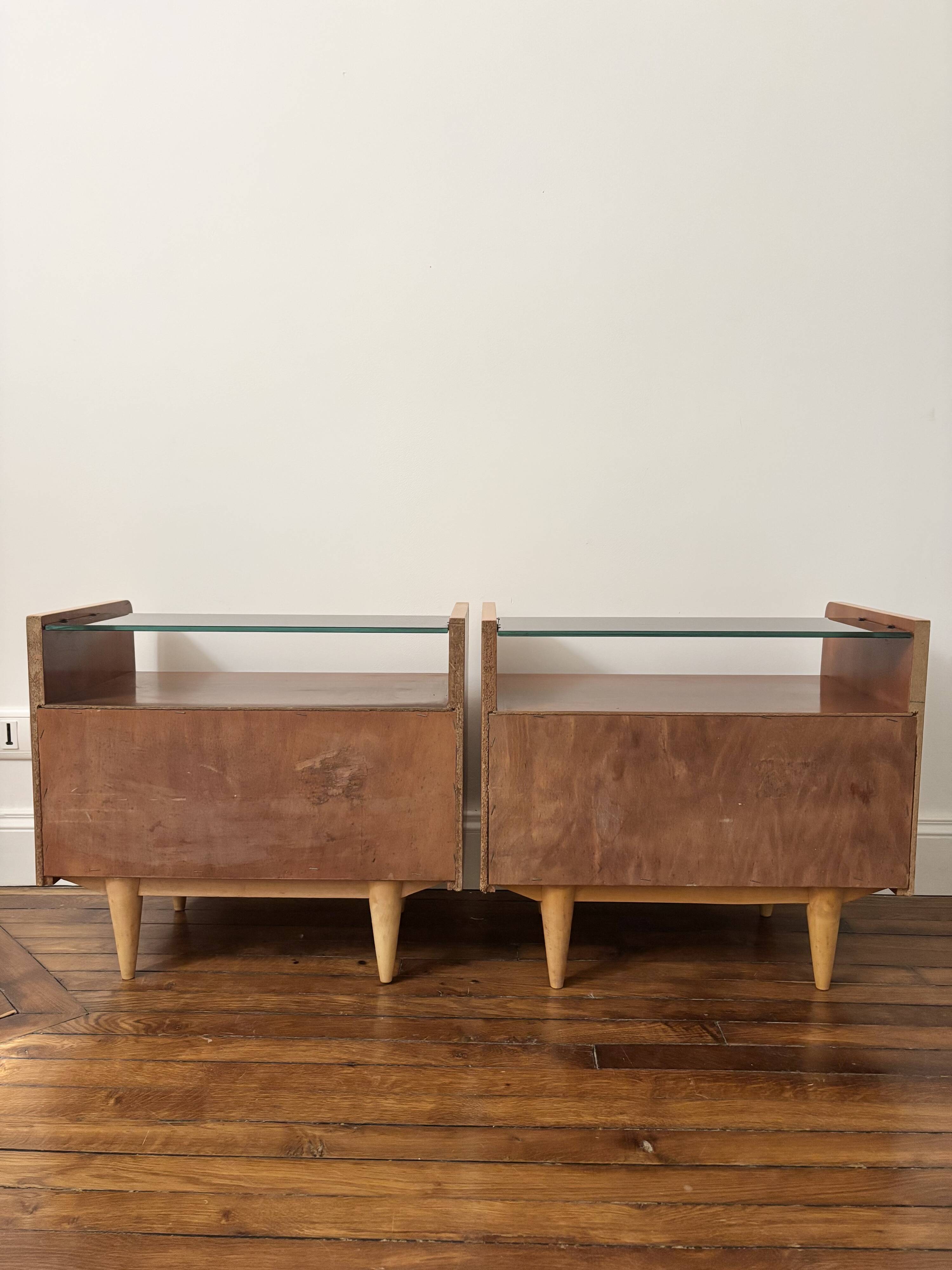 Paire tables de chevet vintage mid-century