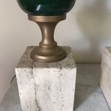Pair of travertine lamps