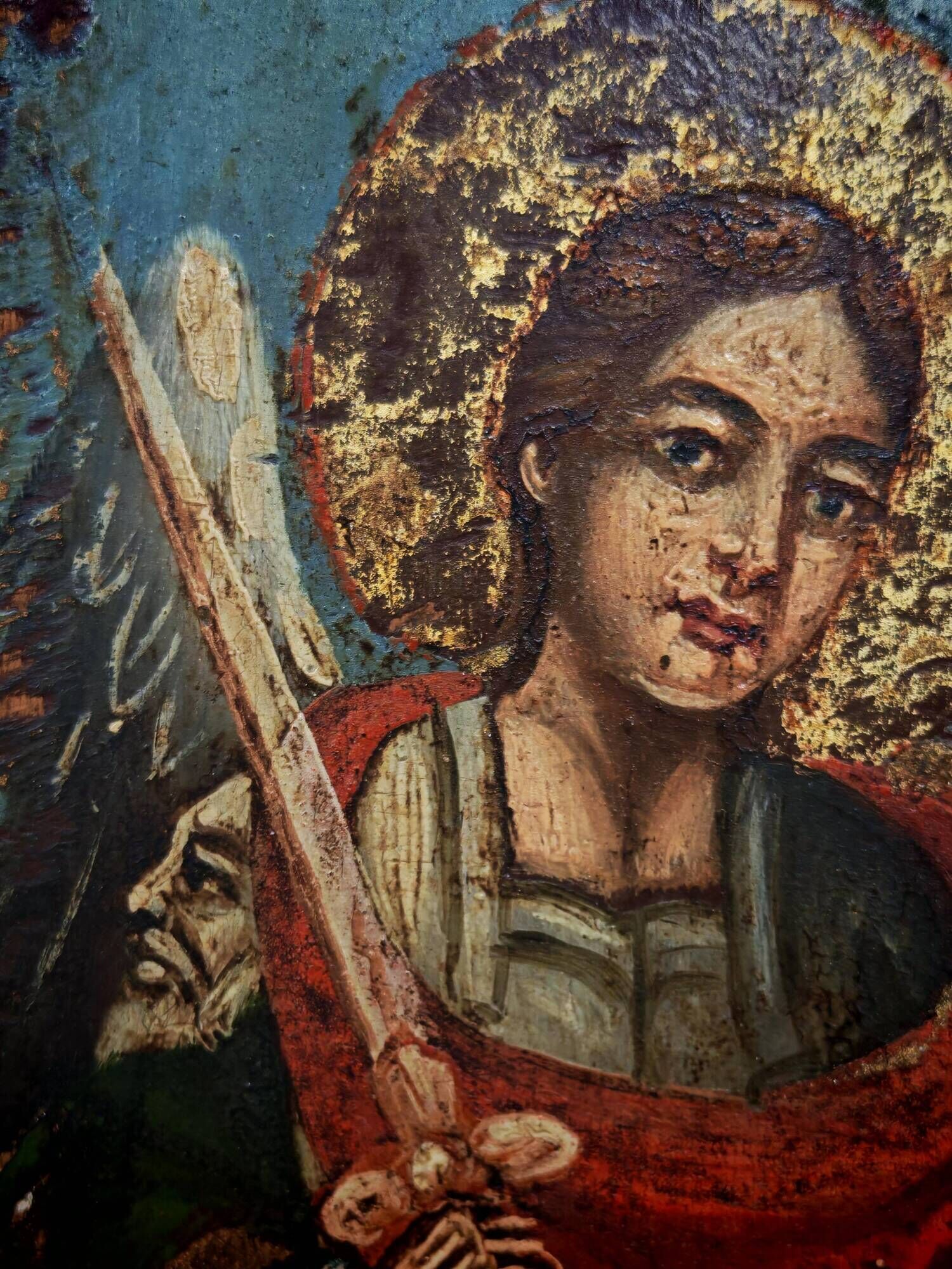 Antique Orthodox icon of Archangels Michael and Gabriel 1857