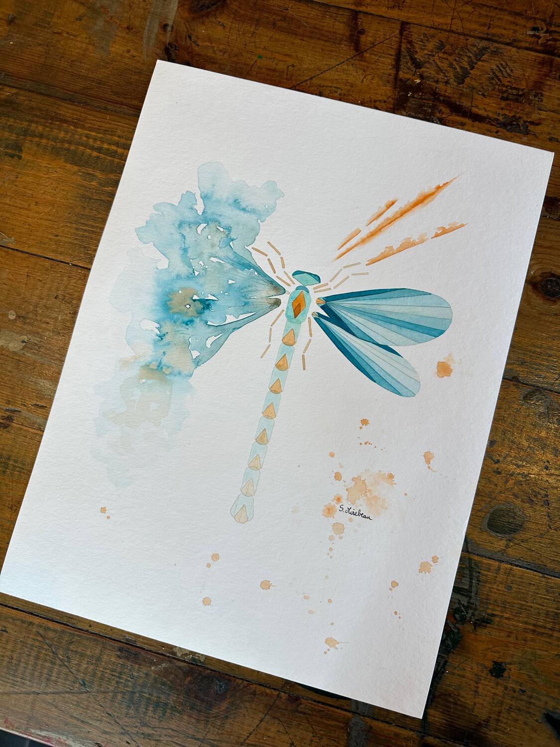 Blue dragonfly poster 30x40