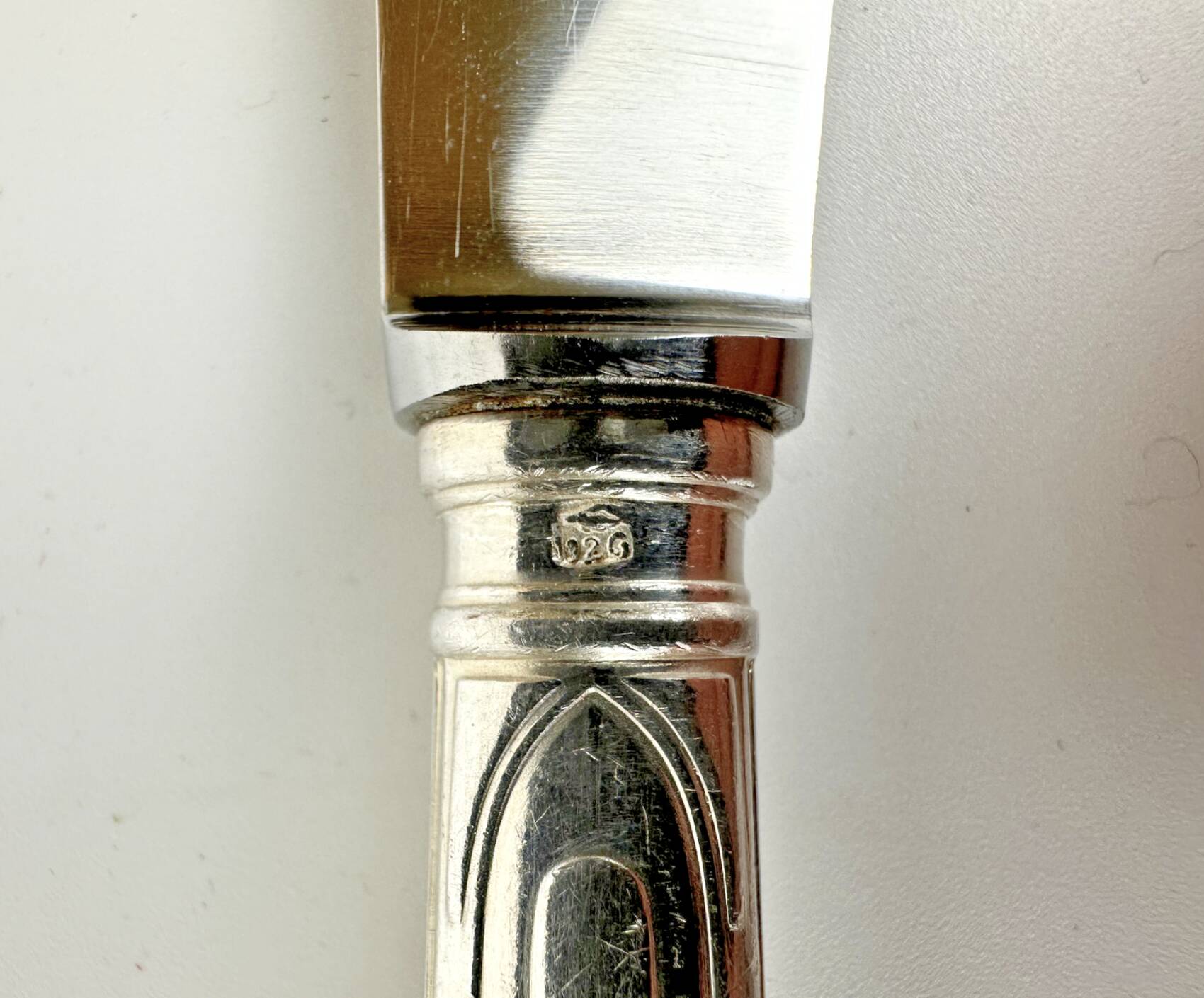 12 table knives in silver metal and steel SFAM