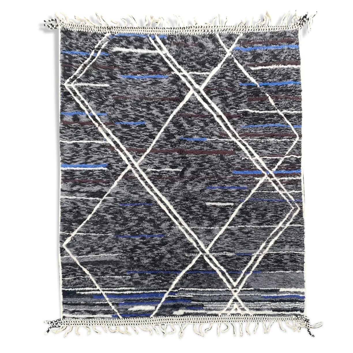 Carpet Black Handmade Wool Living Room, 260x380 cm