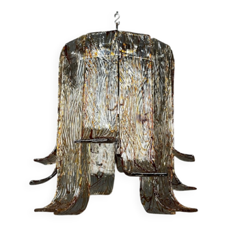 Grand vintage Murano glass chandelier by Av Mazzega, Italy, 1970s.