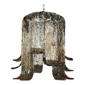 Grand vintage Murano glass chandelier by Av Mazzega, Italy, 1970s.