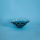 Blue aqua crystal glass bowl, mid-century, Italy, 1970s.
