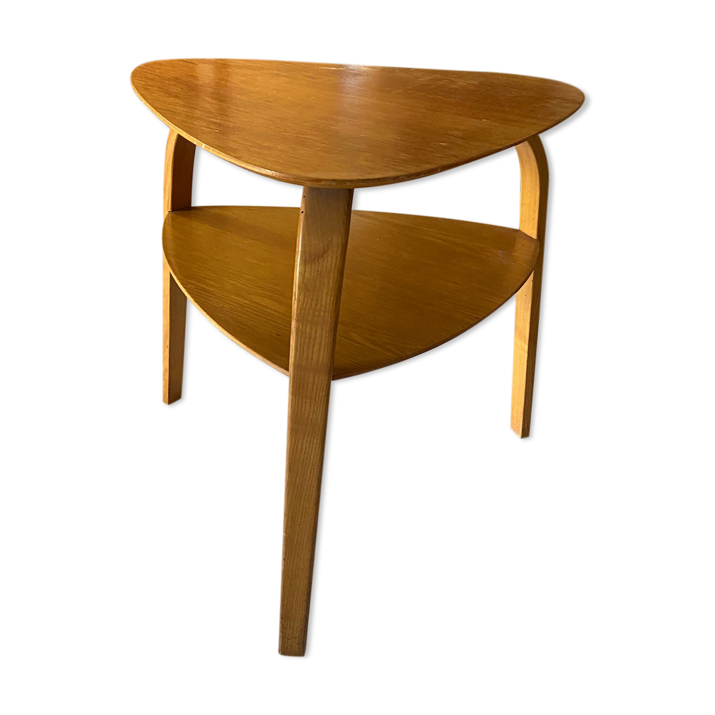 Side table Hugues Steiner 1950 bow-wood