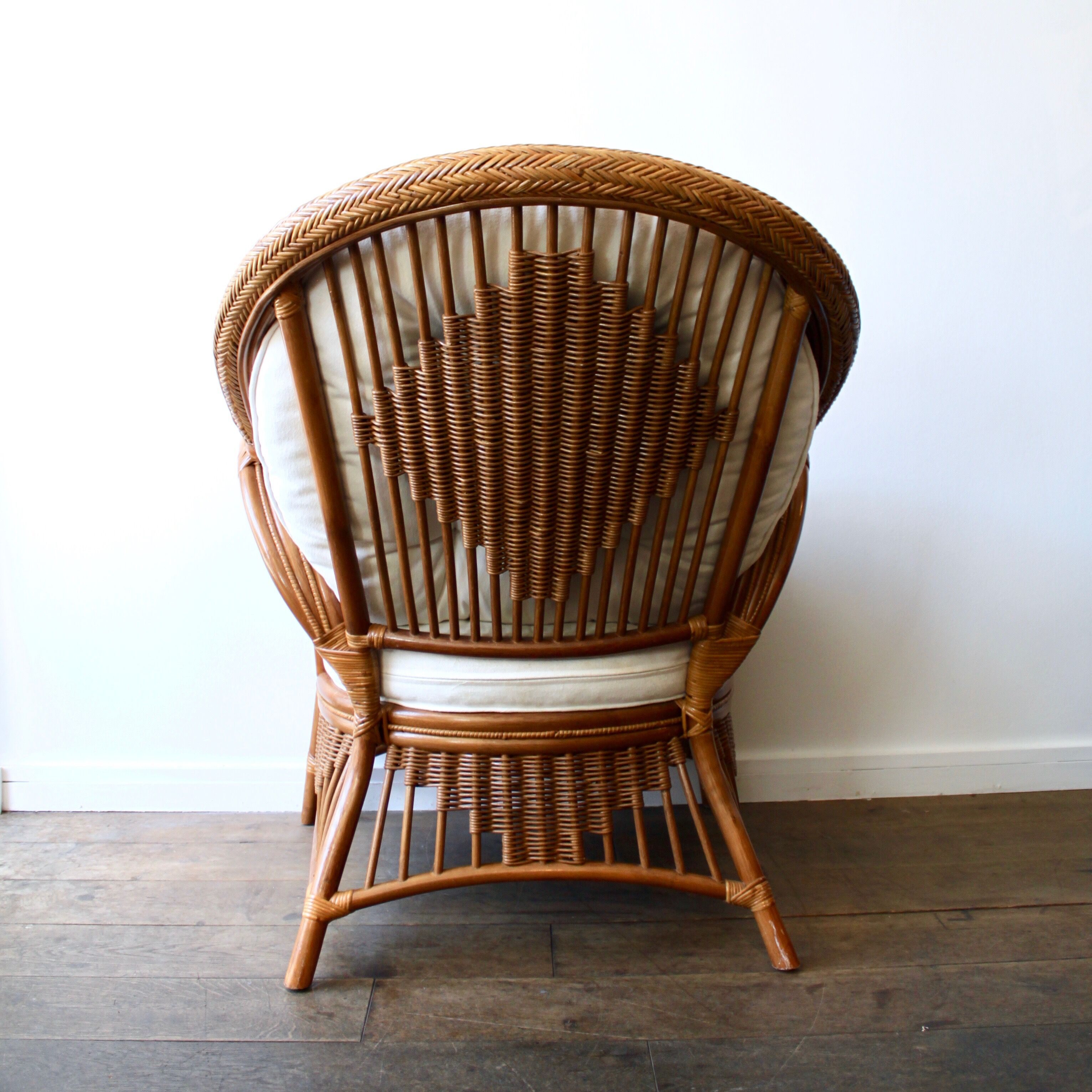 1980's rattan armchair