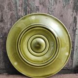 Vintage French Oyster Plate in grass green Majolica