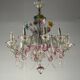 Venetian chandelier in multi-colored Murano glass, 10 light arms, circa 18