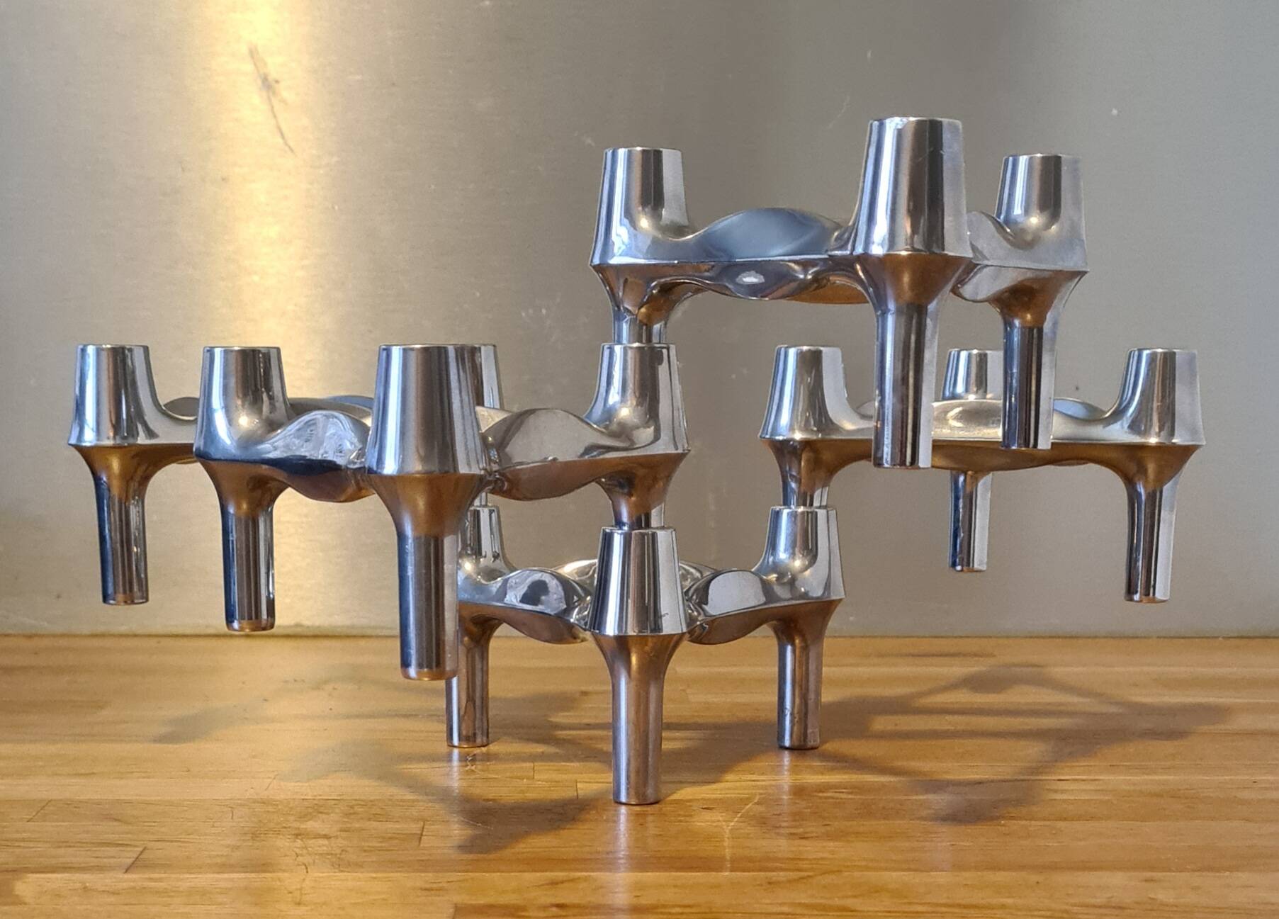 5 vintage Nagel Stoff candle holders