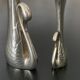 2 silver metal soliflores