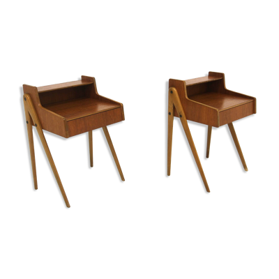 2 tables de chevets en teck, Suède, 1950
