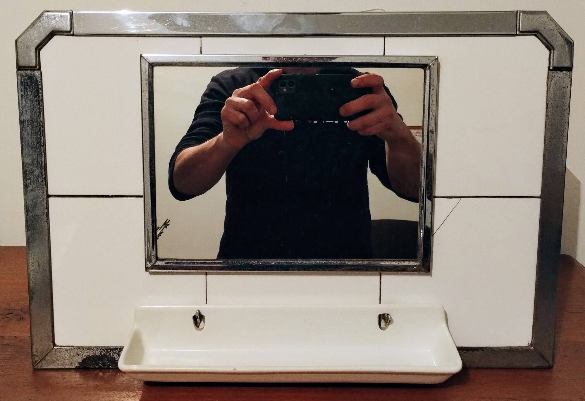 Vileroy & Boch Mettlach vintage bathroom mirror