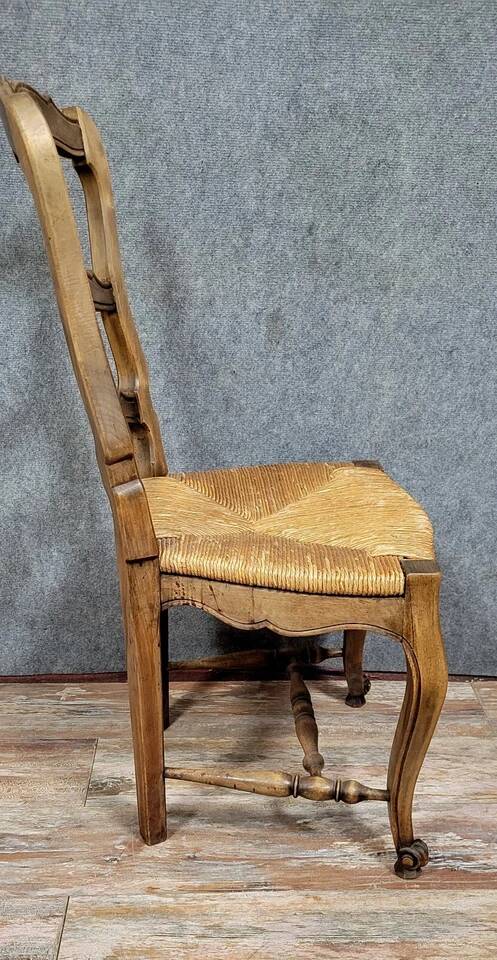 Set of 6 Louis XV style Provencal chairs in oak, circa 1900