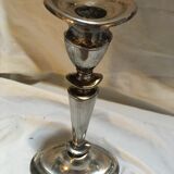 Silver metal candle holder