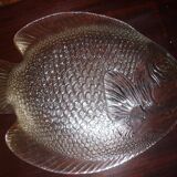 Plat poisson en verre vintage
