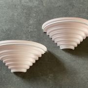 Pair of vintage frosted glass wall lamps 70s-80s
