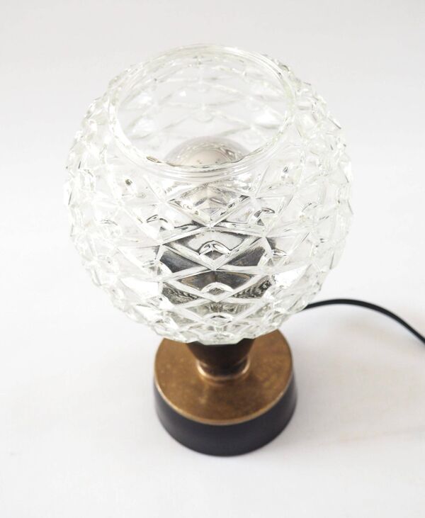 Lampe boule ananas et verre noir