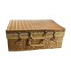 Vintage woven wicker suitcase
