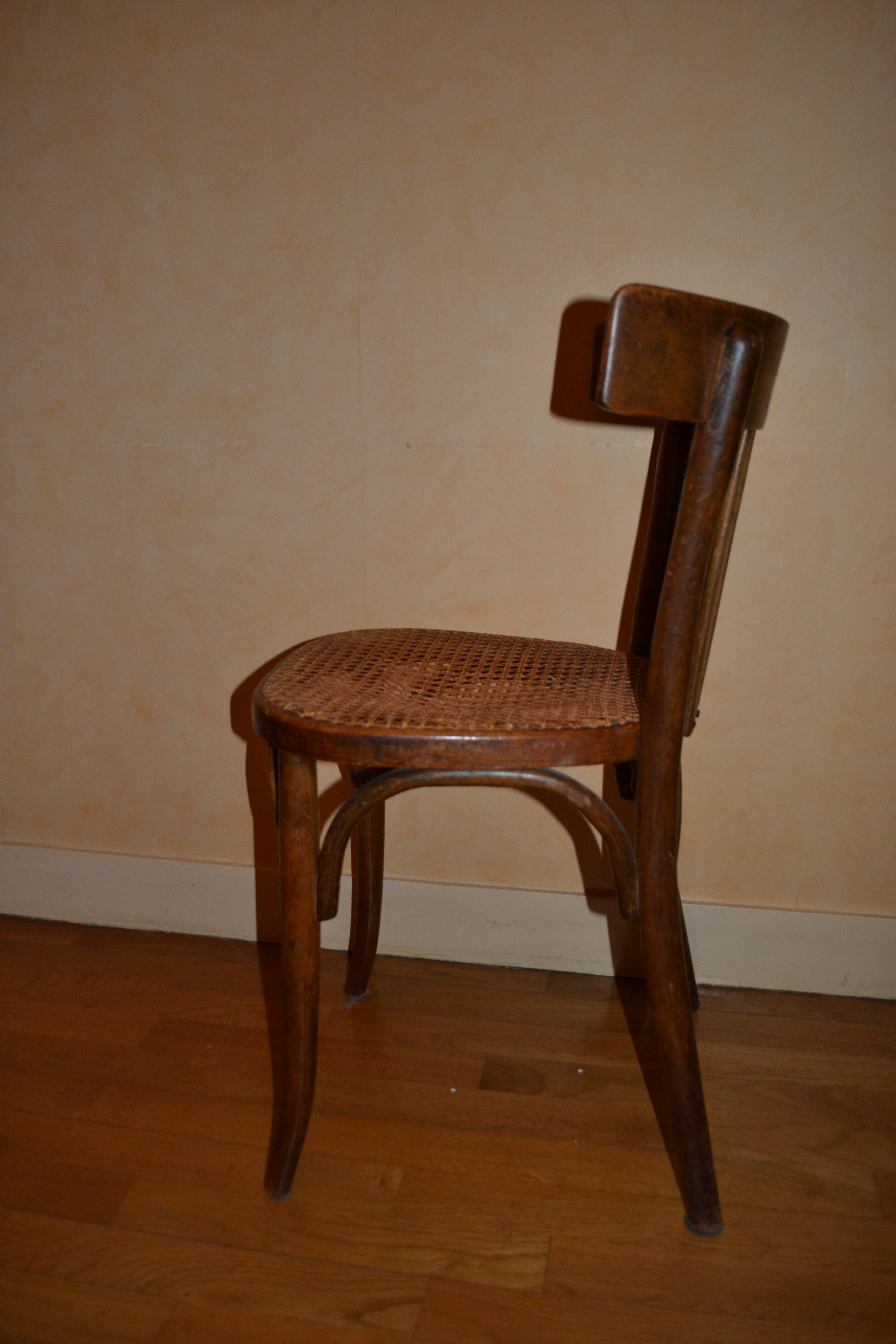 Wood and cane desk chair