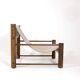 Solid wood armchair with adjustable backrest.