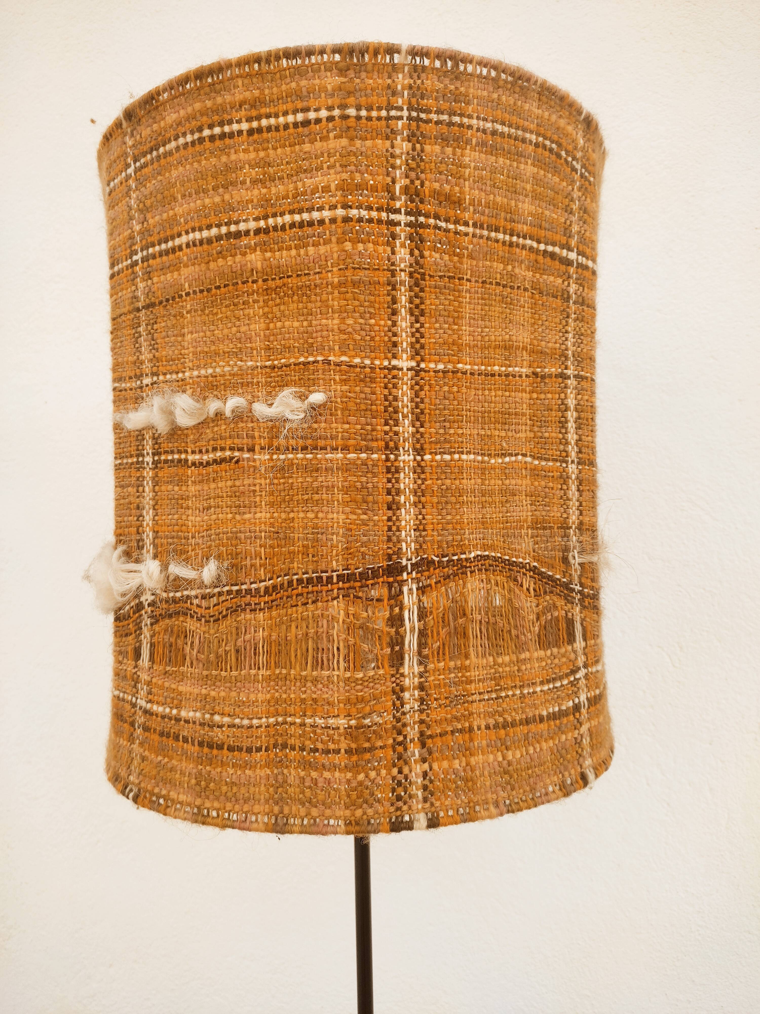 Tripod floor lamp 50s / wool lampshade