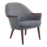 Danish design armchair with teak armrest, 1960's