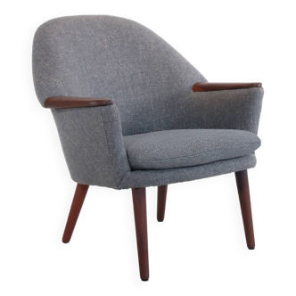 Danish design armchair with teak armrest, 1960's
