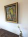 Mid-Century Modern Swedish "The Fruit Tree Pickers" Vintage Oil Painting, Framed