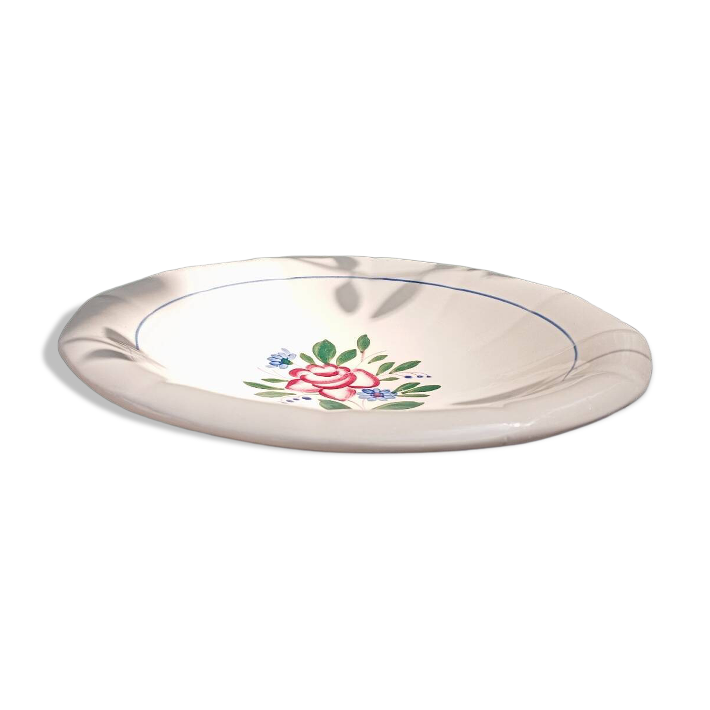 Serving plates X 2 old pink earthenware Digoin Sarreguemines