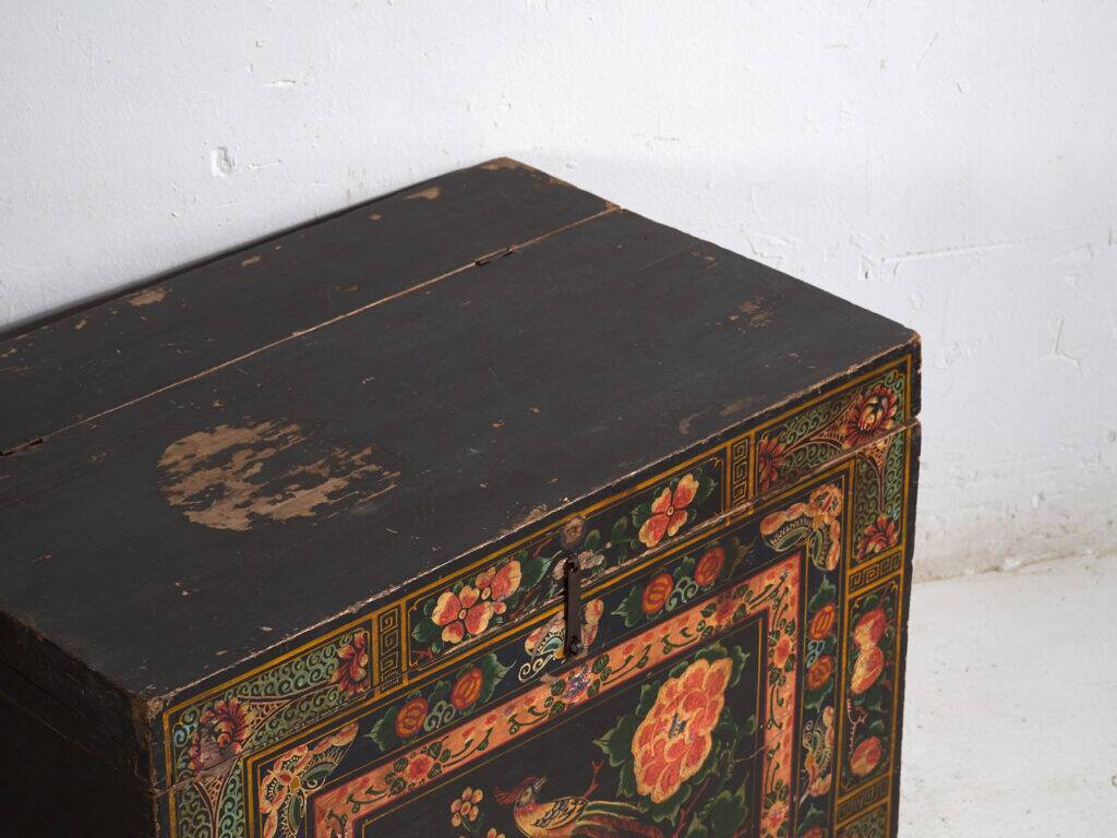 Antique Chinese chest painted in pine wood – China, circa 1900