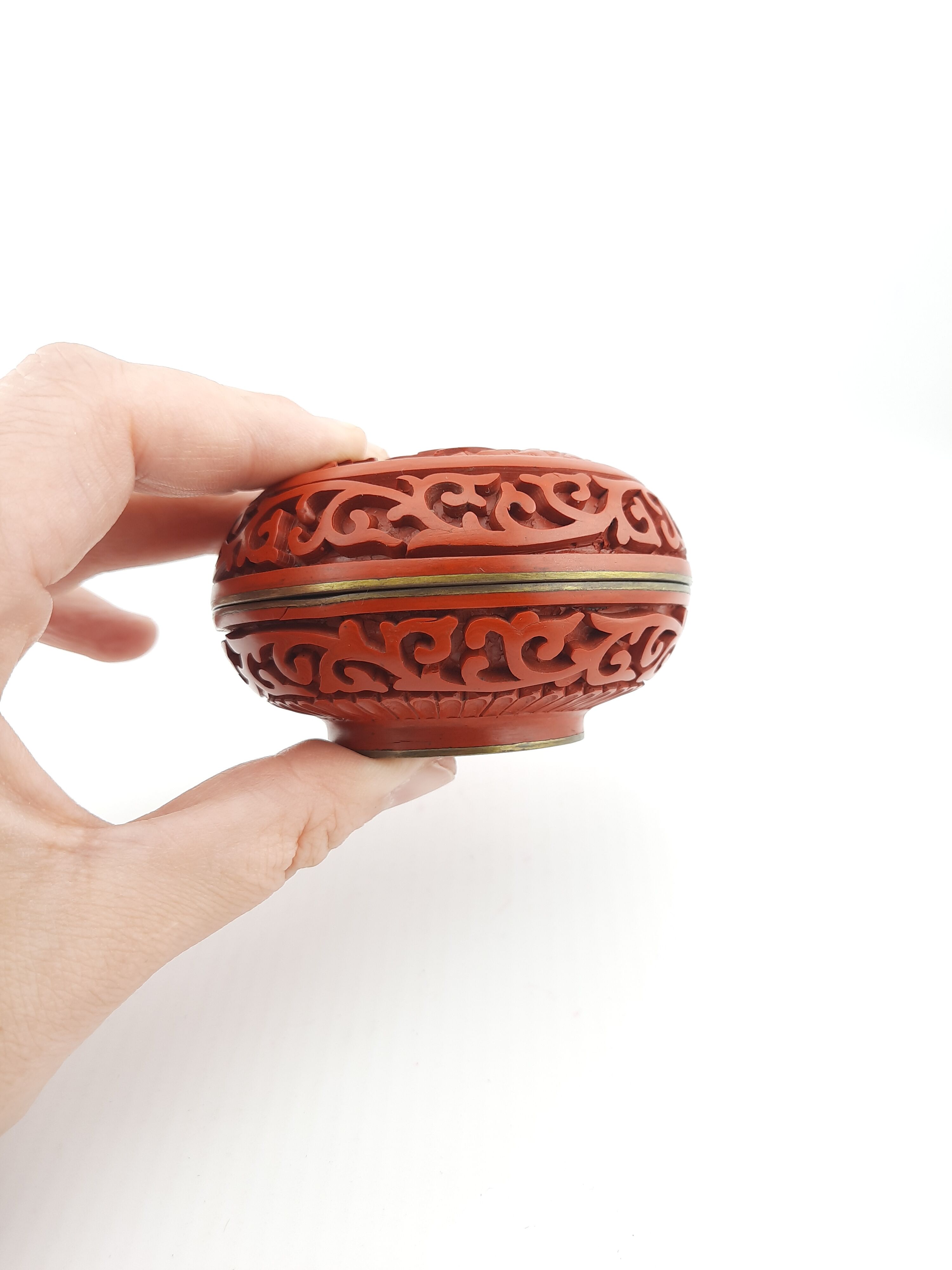 Chinese cinnabar lacquer box, vintage