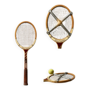 Vintage Adidas Nastase Competition Tennis Racket + Zephyr Press