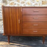 Scandinavian chest of drawers with 4 drawers and storage, circa 60's