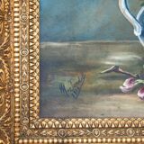 Bouquet of flowers - still life in its golden frame