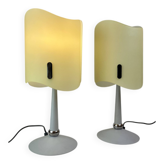 Pair of Italian Opaline Table Lamps, 1990s