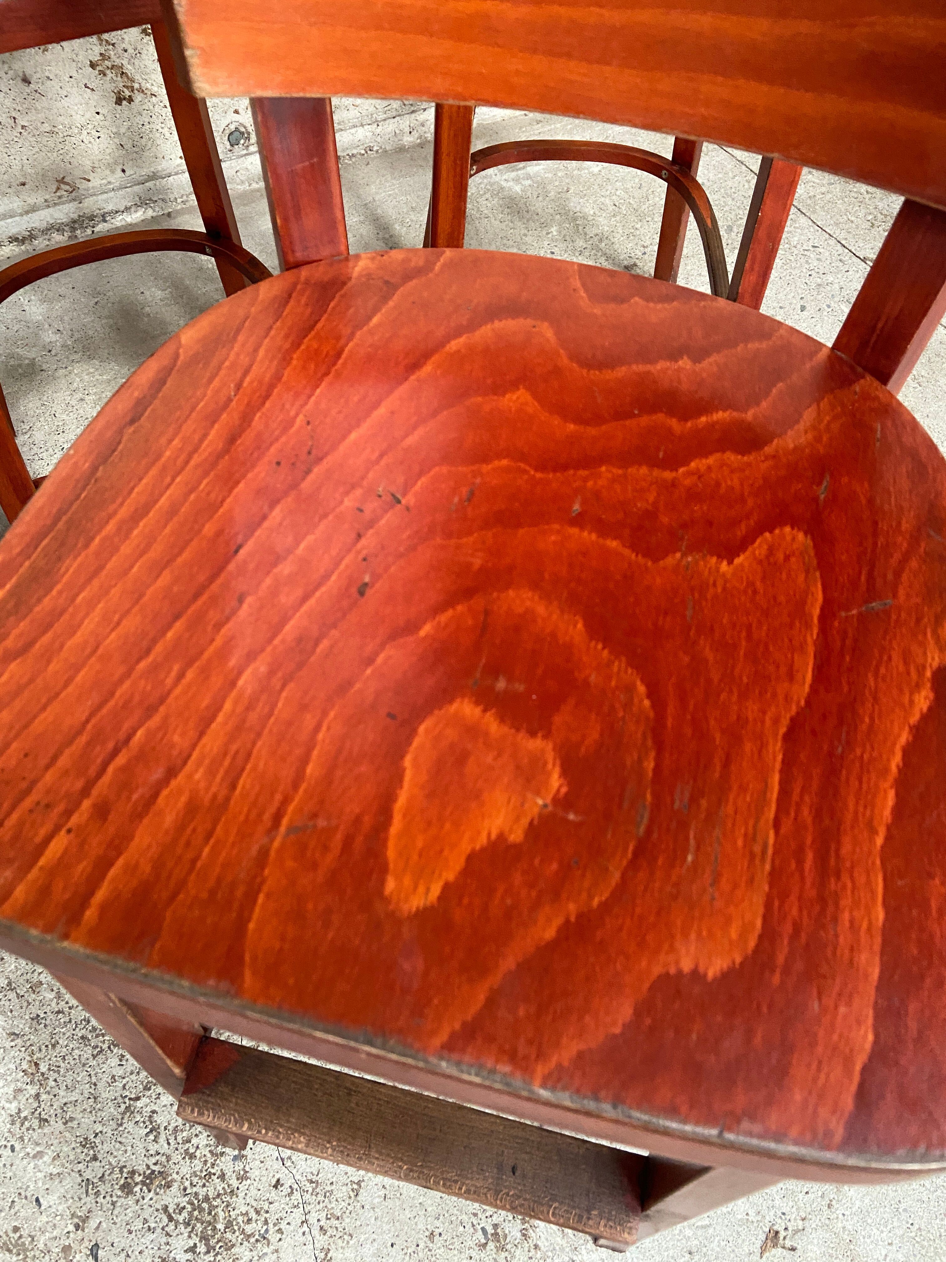 4 Bentwood bar stools 1980-90