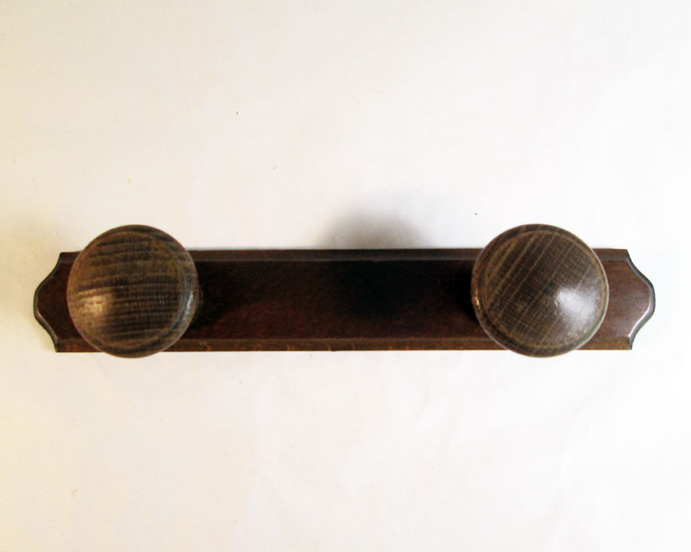 Wooden wall coat rack 2 hooks