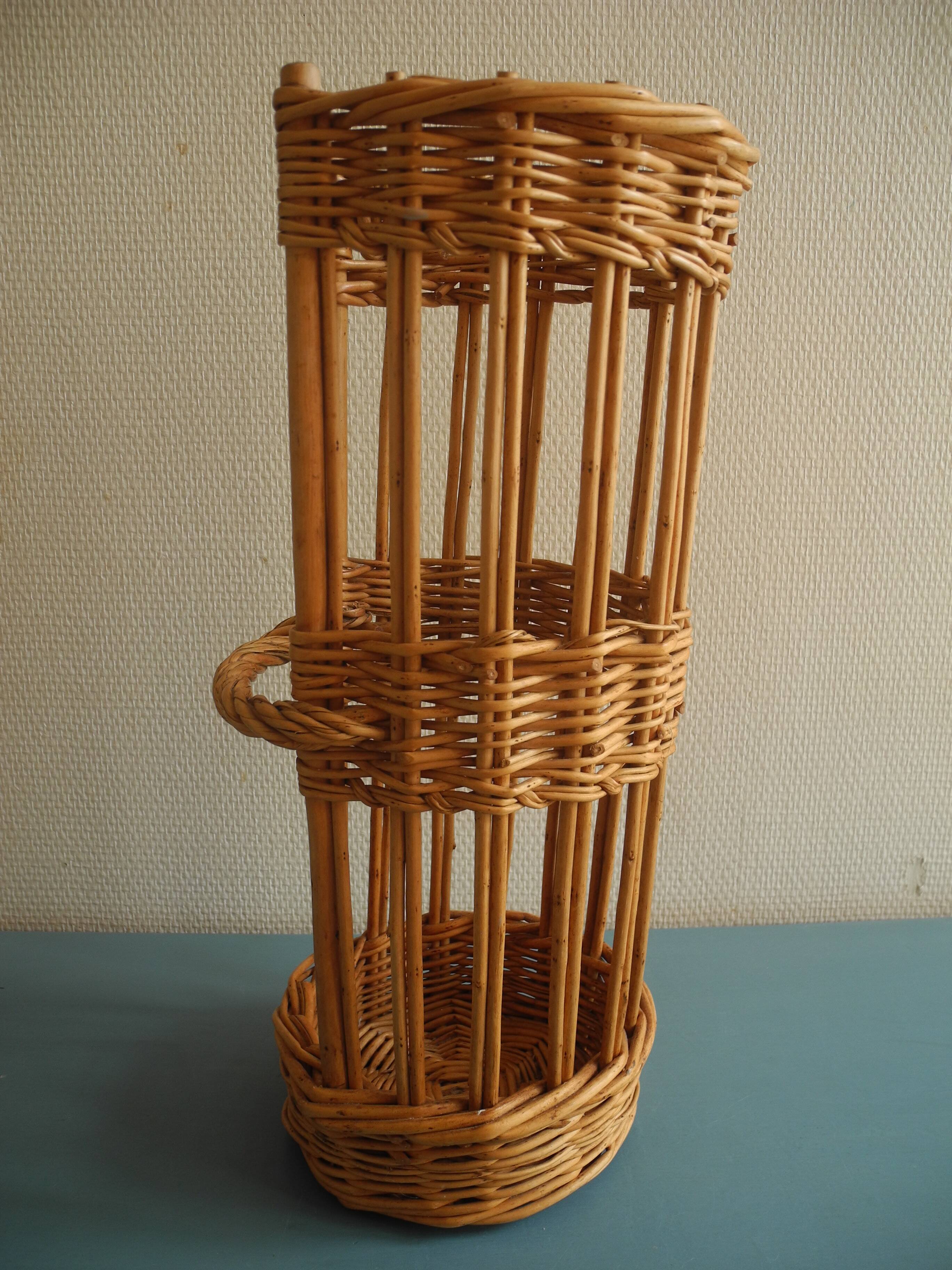 vintage wicker bread rack basket
