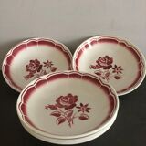Antique tableware, hollow plates, pink pattern