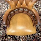 English Chesterfield Desk Chair Cognac