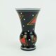glass VASE hyalith glass black glass abstract decor enamel painting 1950s