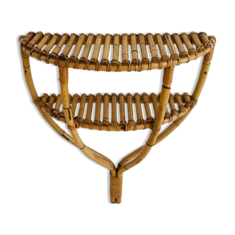 Rattan wall console, Italy 60s